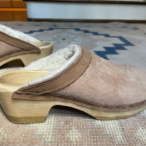 No. 6 Sherpa Lined Tan Suede Clog Size 40 - runs small - Picture 9 of 12